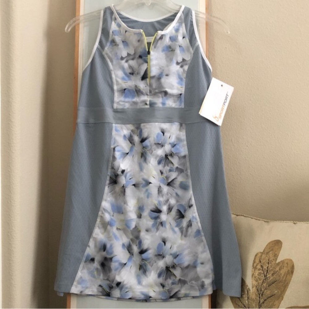 Blurry Bouquet Tank Dress w/ Built-In Sports Bra, Size M